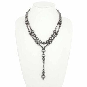 Western Multi Strand Beaded Lariat Necklace